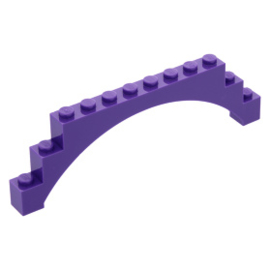 14707 Brick, Arch 1 x 12 x 3 Raised Arch dark purple