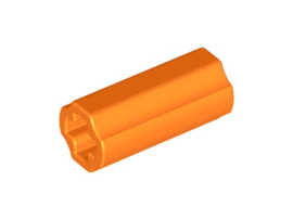 59443 /6538c Orange Technic, Axle Connector 2L (Smooth with x Hole + Orientation)