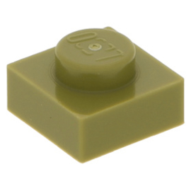 3024 Olive Green Plate 1 x 1