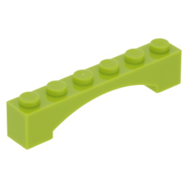 92950 Brick, Arch 1 x 6 Raised Arch lime