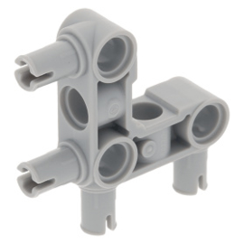 55615 Light Bluish Gray Technic, Pin Connector Perpendicular 3 x 3 Bent with 4 Pins