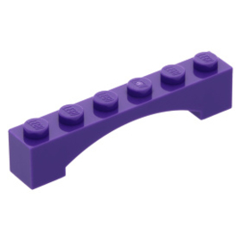 92950 Brick, Arch 1 x 6 Raised Arch dark purple