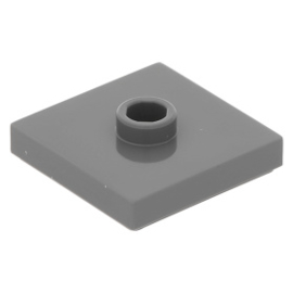 87580 Dark Bluish Gray Plate, Modified 2 x 2 with Groove and 1 Stud in Center (Jumper)
