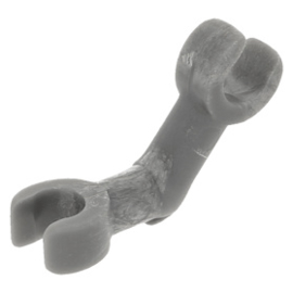 93061 Dark Bluish Gray Arm Skeleton, Bent with Clips at 90 degrees (Vertical Grip)
