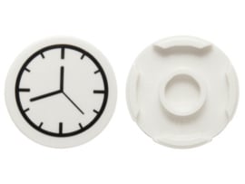 14769pb001 Tile, Round 2 x 2 with Bottom Stud Holder with Clock Pattern