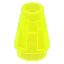 4589b / 28701 Trans-Neon Green Cone 1 x 1 with Top Groove