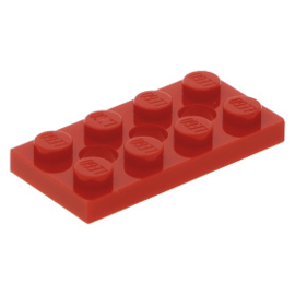 3709b Red Technic, Plate 2 x 4 with 3 Holes
