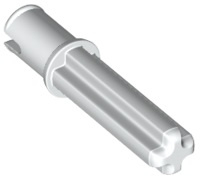 65249 Technic, Axle 2L with Pin without Friction Ridges White