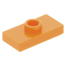 15573 Orange Plate, Modified 1 x 2 with 1 Stud with Groove and Bottom Stud Holder (Jumper)