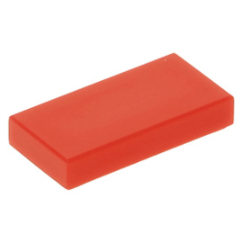 3069b Red Tile 1 x 2 with Groove