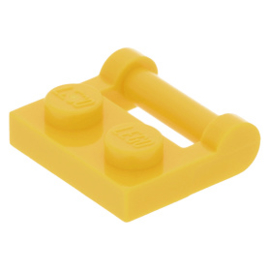 48336 Yellow Plate, Modified 1 x 2 with Handle on Side - Closed Ends