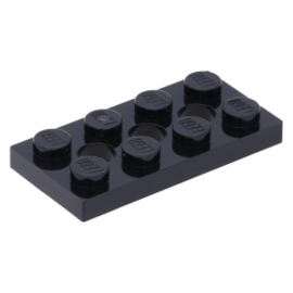 3709b Black Technic, Plate 2 x 4 with 3 Holes