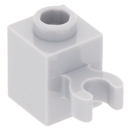 30241b Light Bluish Gray Brick, Modified 1 x 1 with Clip Vertical (open O clip) - Hollow Stud