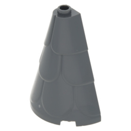 35563 Dark Bluish Gray Tower Roof 2 x 4 x 4 Half Cone Shaped with Roof Tiles