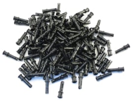 65304 / 32054 Black Technic, Pin 3L with Friction Ridges Lengthwise and Stop Bush (100 stuks)