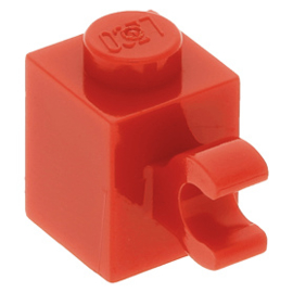 60476 Red Brick, Modified 1 x 1 with Clip Horizontal