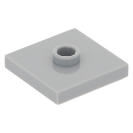 87580 Light Bluish Gray Plate, Modified 2 x 2 with Groove and 1 Stud in Center (Jumper)