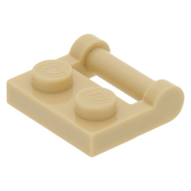 48336 Tan Plate, Modified 1 x 2 with Handle on Side - Closed Ends