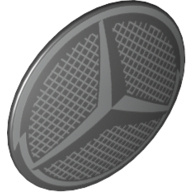 75902pb19 / 82025 Black Minifigure, Shield Round with Mercedes-Benz Logo Pattern