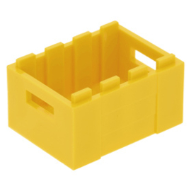 30150 Yellow Container, Crate 3 x 4 x 1 2/3 with Handholds