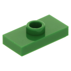 15573 Green Plate, Modified 1 x 2 with 1 Stud with Groove and Bottom Stud Holder (Jumper)
