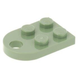 3176 Sand Green Plate, Modified 3 x 2 with Hole