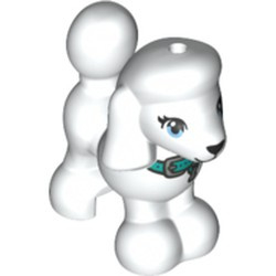 11575pb04 Dog, Friends, Poodle with Dark Turquoise Collar, Eyes, Nose and Mouth Pattern
