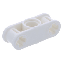 32184 White Technic, Axle and Pin Connector Perpendicular 3L with Center Pin Hole