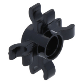 90202 Black Technic, Pin Connector Round with 4 Clips (Horizontal Grip)