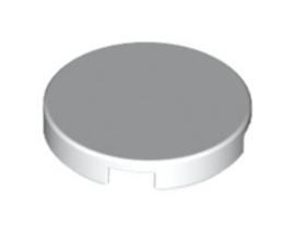 14769 White Tile, Round 2 x 2 with Bottom Stud Holder