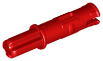 11214 Red Technic, Axle Pin 3L with Friction Ridges Lengthwise and 1L Axle