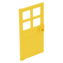 60623 Door 1 x 4 x 6 with 4 Panes and Stud Handle, yellow