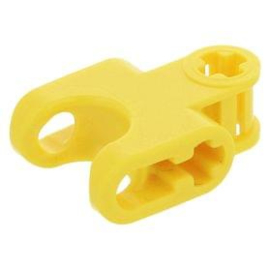 93571 Yellow Technic, Axle Connector 2 x 3 with Ball Socket, Open Lower Axle Holes