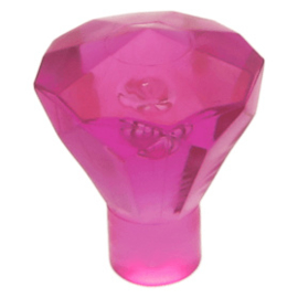 30153 Trans-Dark Pink Rock 1 x 1 Jewel 24 Facet