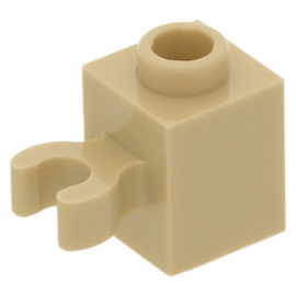 30241b Tan Brick, Modified 1 x 1 with Clip Vertical (open O clip) - Hollow Stud