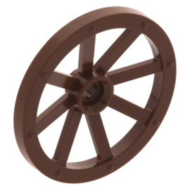 4489b Reddish Brown Wheel Wagon Large 33mm D., Hole Notched for Wheels Holder Pin