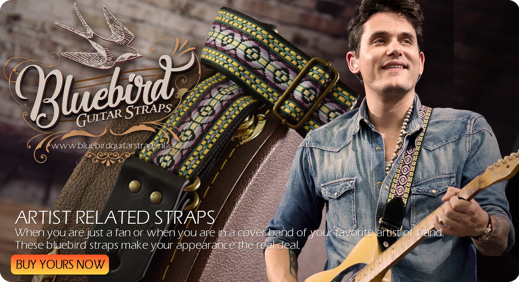 Artist Related Custom Vintage Guitar Strap - John Mayer