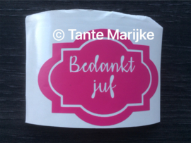 Losse sticker juf/meester ed