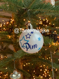 Kerstbal met naam en geboortedatum