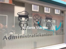 Raamsticker Sint en Piet eenmalig vinyl