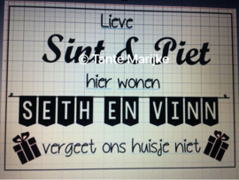 Lieve sint en piet raamsticker A3