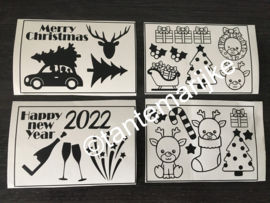 losse stickers kerst per vel