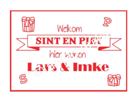 Lieve sint en piet raamsticker A4