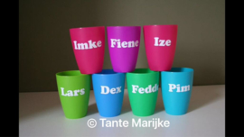 Kleine naamsticker drinkbekers ed