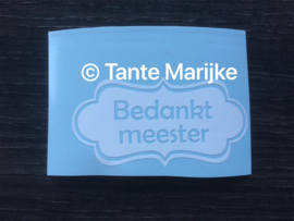 Losse sticker juf/meester ed