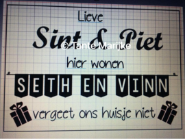 Lieve sint en piet raamsticker A4