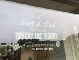 Lieve sint en piet raamsticker A4