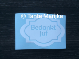 Losse sticker juf/meester ed