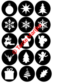 3 losse stickers kerst