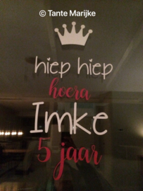 Hiep hiep hoera Imke 3 kleuren